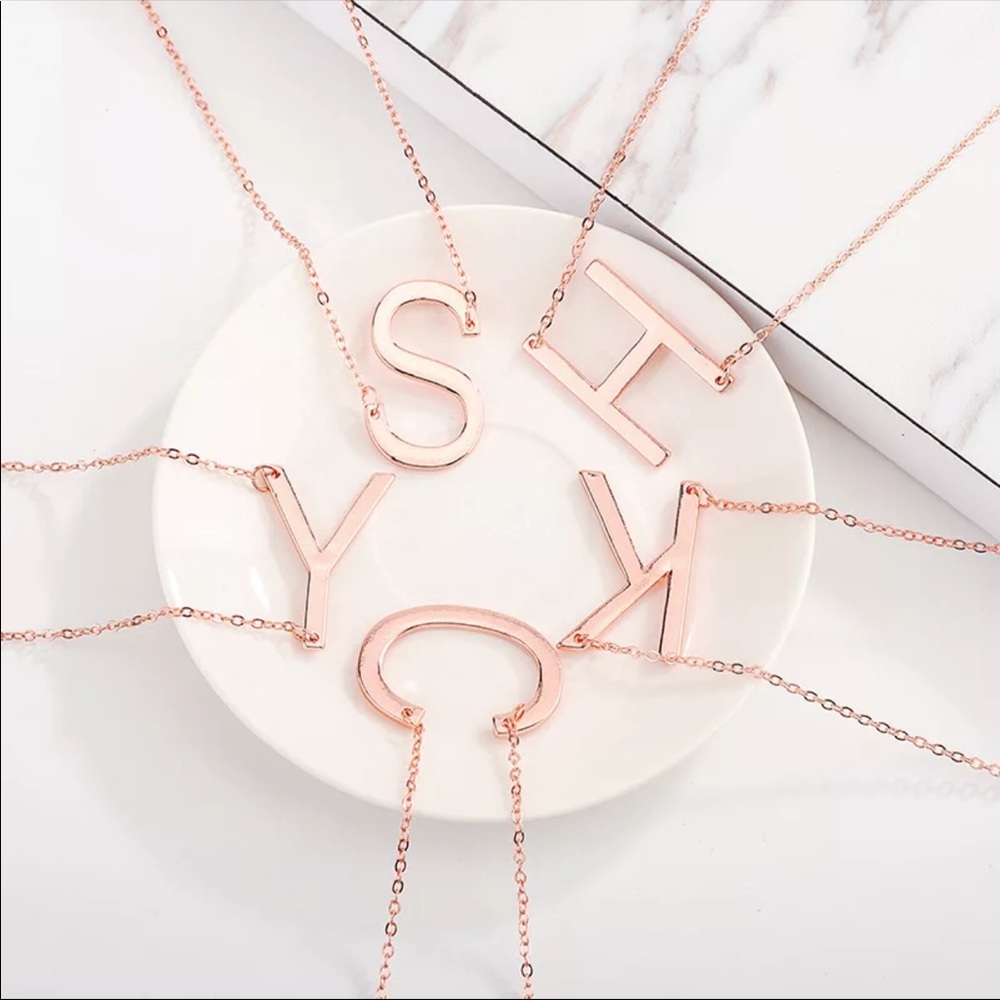 2/$10 RESTOCKED! Trendy Big Letter Necklace Pendant - Picture 2 of 6